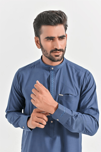 MODERN SAUDI THOBE with Contrast Design - alternate